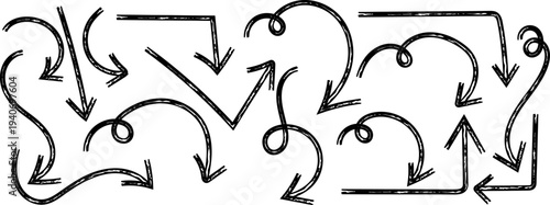 A complex network diagram with arrows and lines