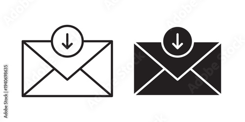 Inbox Overview Icon. used for email management and message summaries. Commonly used in email platforms, messaging systems, dashboards. Vector illustration with stroke and fill on a white background.