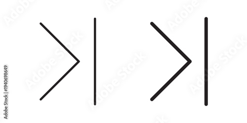 Last Page Icon. used in pagination systems, document viewers, tables, and dashboards. Ideal for web apps, mobile apps. Vector illustration with stroke and fill on a white background.