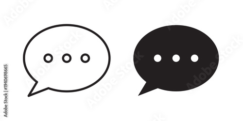 Message Chat Bubble Icon. used for messaging, conversations, and communication. Ideal for chat apps, social media platforms. Vector illustration with stroke and fill on a white background.