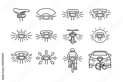 Urban light angle spread wide vector icon bike icons modern seat awareness
