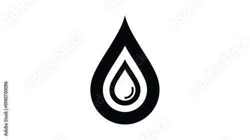 Abstract black droplet design with nested shapes a striking silhouette