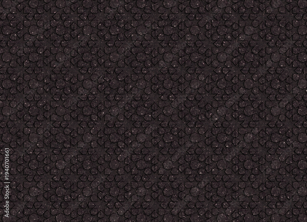 Fototapeta premium 3D Rendering of Abstract geometric dark marble tile pattern background