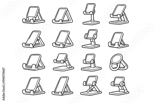 Form proportions elegant accessory outer stand design modern calm phone icon vector