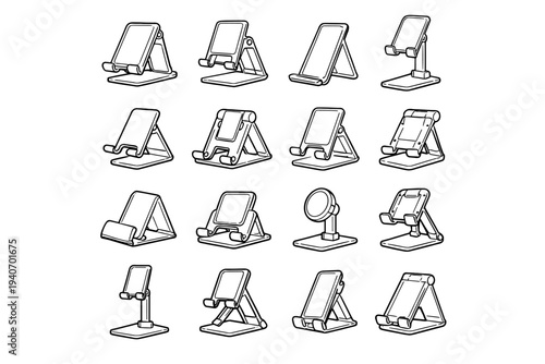 Plates frame refined portable phone stand vector rigid icon build sturdy metal