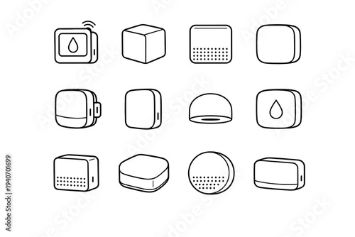 Form humidity icon matte body indoor monitor smart vector detector climate