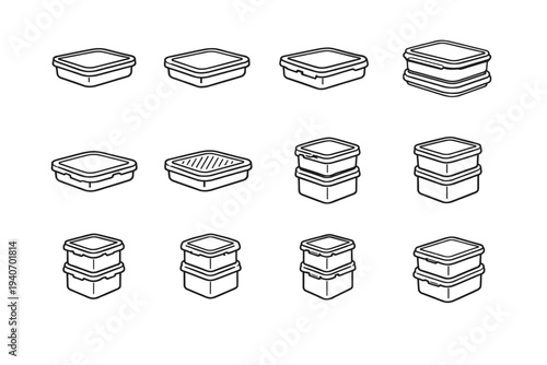 Top vector set icon lid form solution stacking stackable raised grid ridge