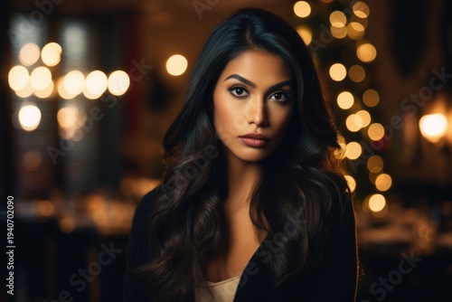 Woman with Long Dark Hair and Black Jacket
