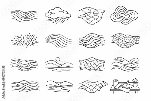 Icon drafting simple image generation vector warm gradient ambient fiber porous landscape