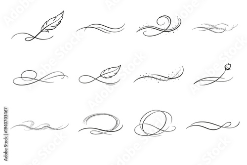 Simple roaming meander weightless icon path drifting featherlight generation route line image