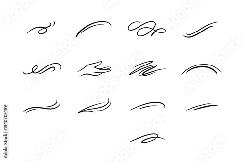 Easy reflex icon gesture bend calm cue signal sweep ink smooth vector