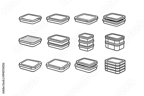Feature form icon outline surface set organization geometry stable vector vertical top