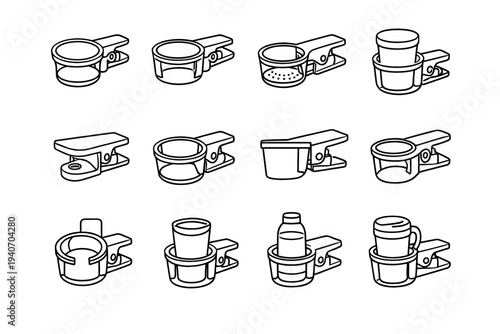 Lightweight outline build clip modern refined vector durable drink icon design durability