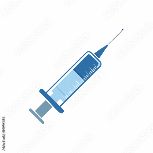Medical syringe illustration for vaccine or medicine injection
