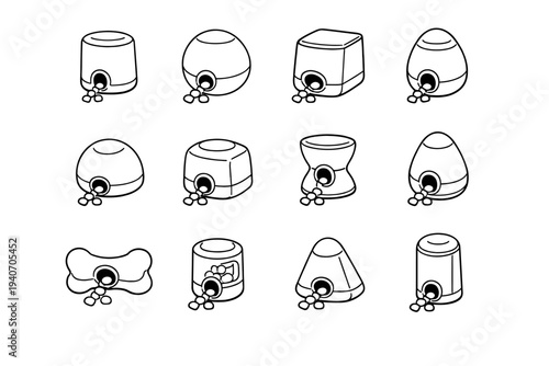 Detail geometry balanced vector surface pet rounded dispenser smooth icon contouring