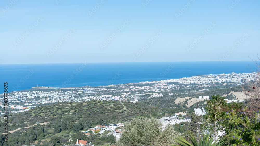 Naklejka premium North Cyprus Turkish Republic lands cape, doors and windows