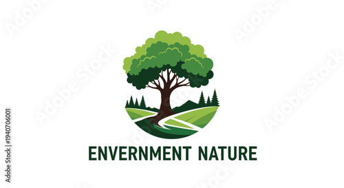 Eco-friendly environment and nature conservation logo design.