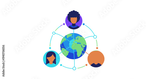 Global Connection People Network Around the World.