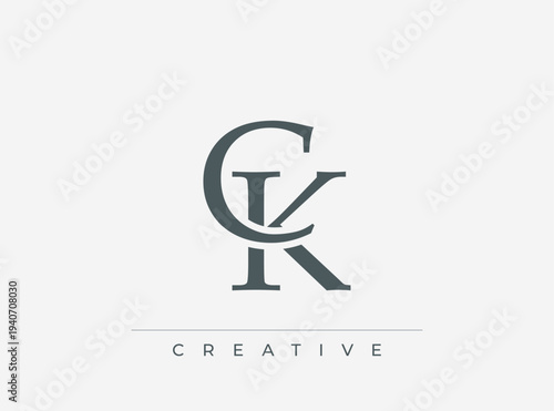 Obraz na płótnie Creative logo design with ck initials and typography element
