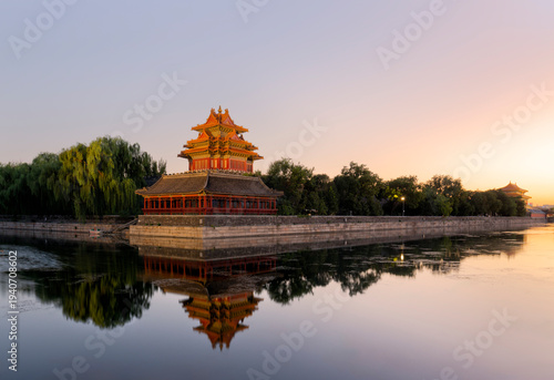 Forbidden City skyline. The Palace Museum. Located in Beijing, China.