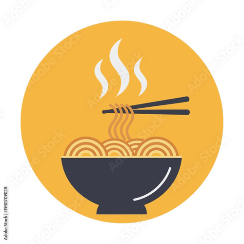 A steaming bowl of delicious noodles being lifted with chopsticks, symbolizing a hot and satisfying meal.