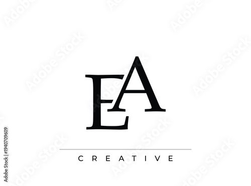 Ea creative logo design with elegant typography and simple style