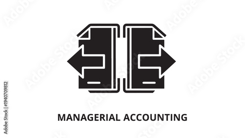 A  logo representing managerial accounting, featuring a stylized design with arrows and text on a clean background, ideal for business and finance concepts.