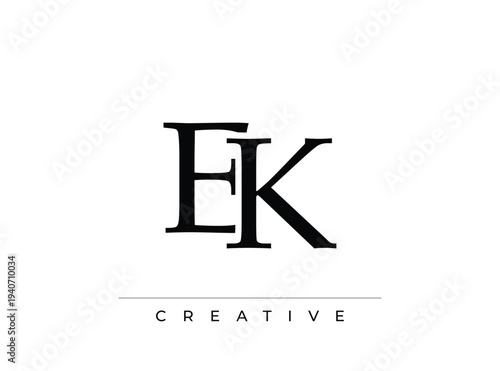 EK creative logo design with elegant typography and simple layout