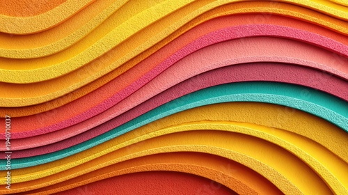 Abstract layered colorful wavy lines background graphic design element