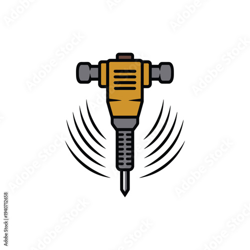 Construction jackhammer showing active.