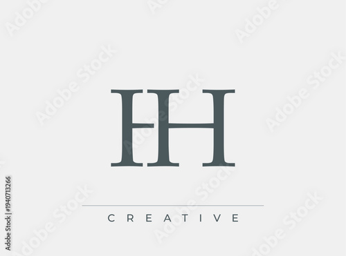 HH Creative Logo Design Template with Elegant Typography and Simple Layout