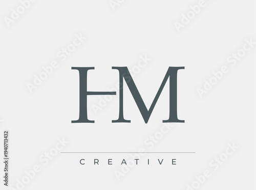 Hm creative logo design with simple typography and clean layout