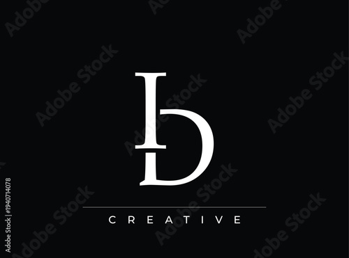 Modern minimalist logo design with letter b and creative text