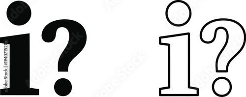 Information icons with question marks isolated on transparent background, Vector