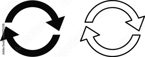 Circular arrows icons isolated on transparent background, Vector