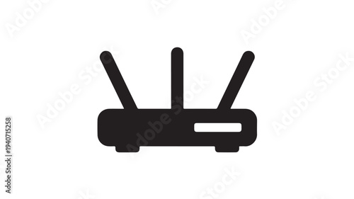 WiFi Router Icon Wireless Internet Network Device Symbol with Antennas