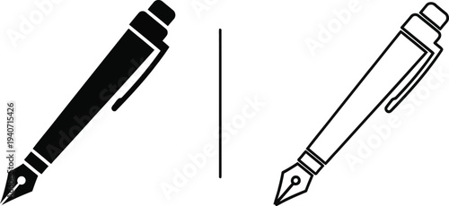Pens and pencils for writing and drawing isolated on transparent background, Vector
