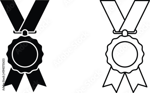 Award medals badges vector isolated on transparent background, Vector