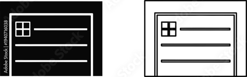 Garage door icons isolated on transparent background, Vector