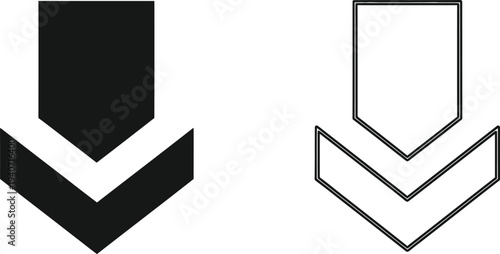 Chevron arrow icons isolated on transparent background, Vector