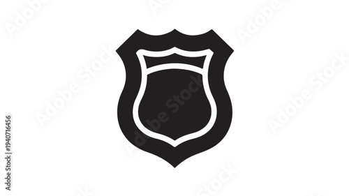 Police Badge Icon Law Enforcement Shield Symbol Isolated on White Background