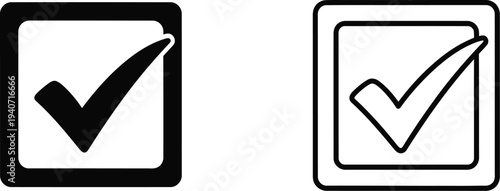 Checkmarks icons isolated on transparent background, Vector