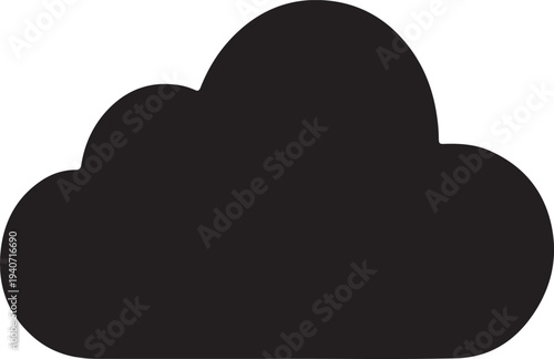 Cloud Computing Icon – Cloud Technology, Data Storage and Network Vector Illustration