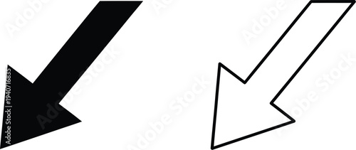 Contrasting arrows directional symbols isolated on transparent background, Vector