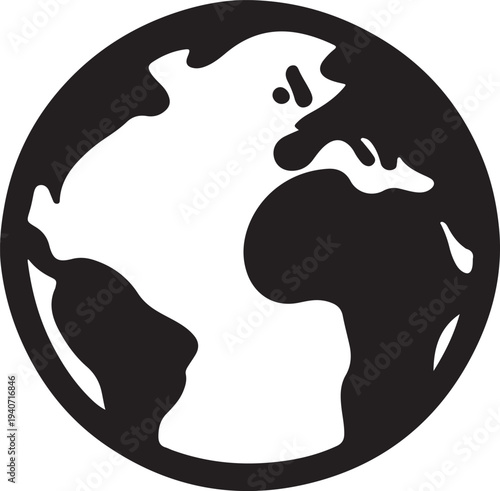 Earth Globe Nature Icon – Environment, Sustainability and Global Concept Vector Illustration
