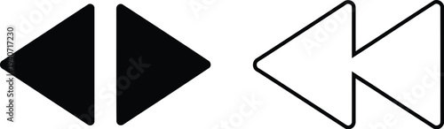 Black and white play button icons isolated on transparent background, Vector