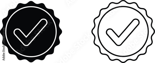 Checkmark icons isolated on transparent background, Vector