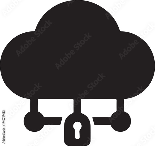 Cloud Computing Icon – Technology, Data Storage and Digital Network Concept Vector Illustration
