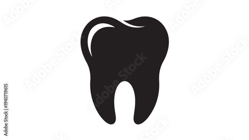 Tooth Icon Black Dental Health Symbol For Dentistry Clinics, Oral Care Marketing, And Healthcare Branding