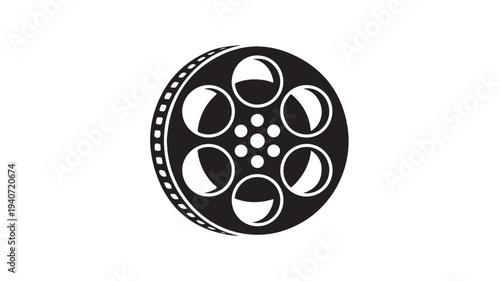 Film Reel Icon With Strips for Media Production and Video Editing Concepts